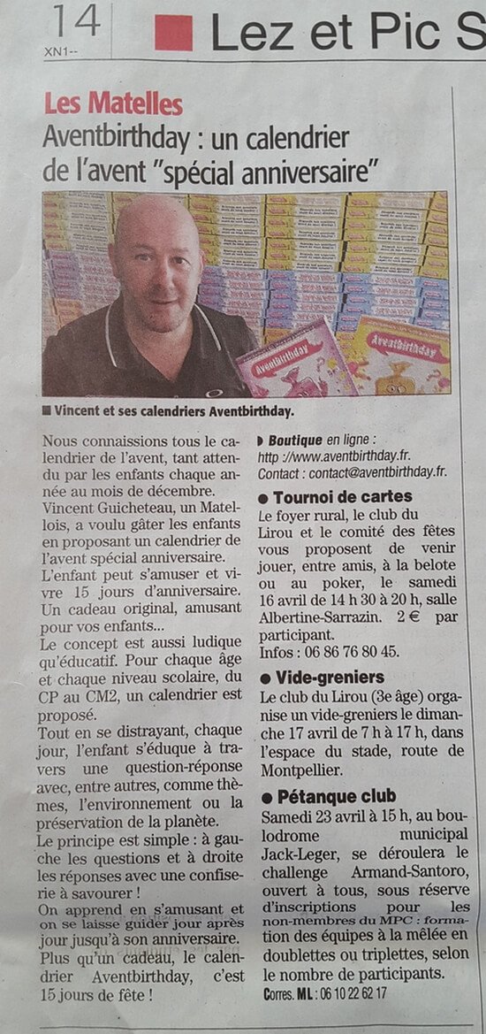 article Midi Libre Aventbirthday