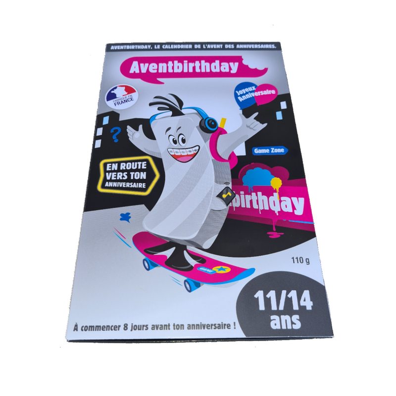 Calendrier avent anniversaire 11/14 ans collégien - Aventbirthday